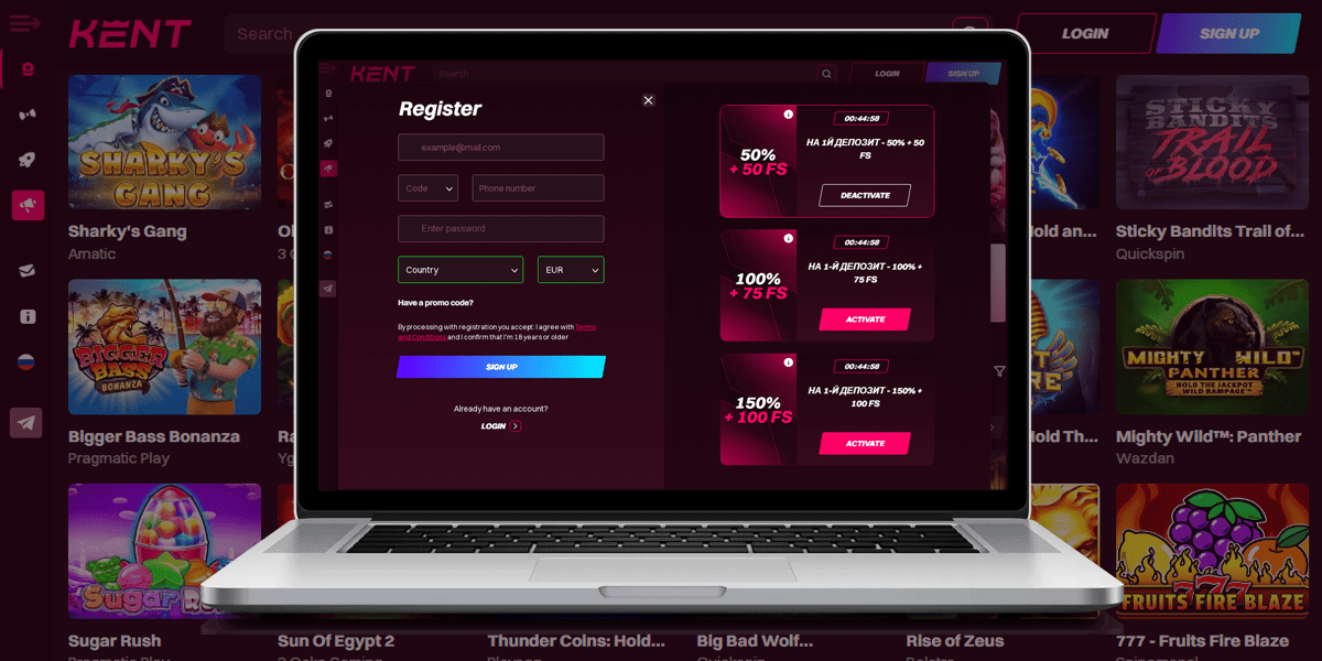 казино Кент регистрация